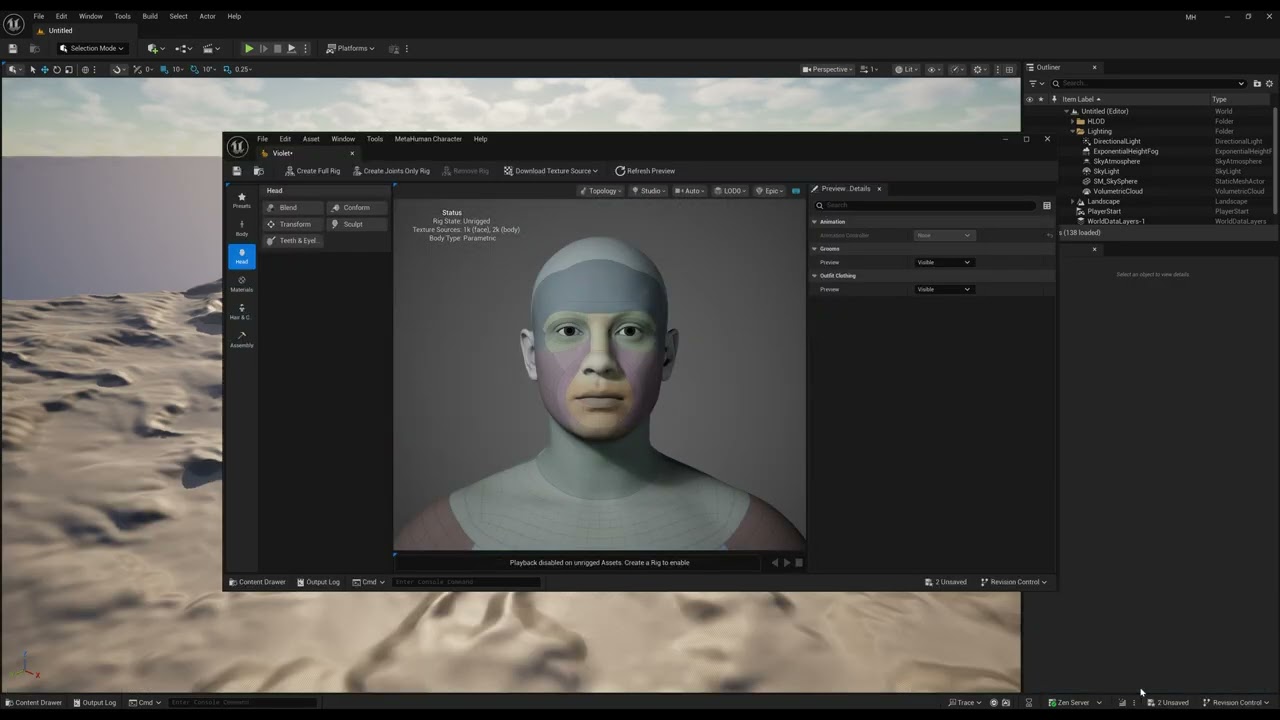 Violet 2.4 | Unreal Engine Mesh To Metahuman