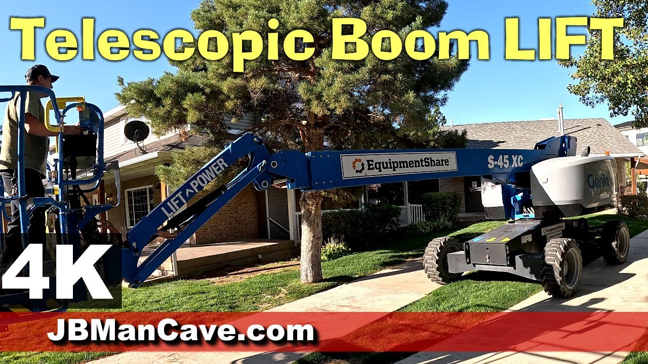 RIDING a LIFT Genie S-45 XC  Telescopic Boom Review JBManCave.com