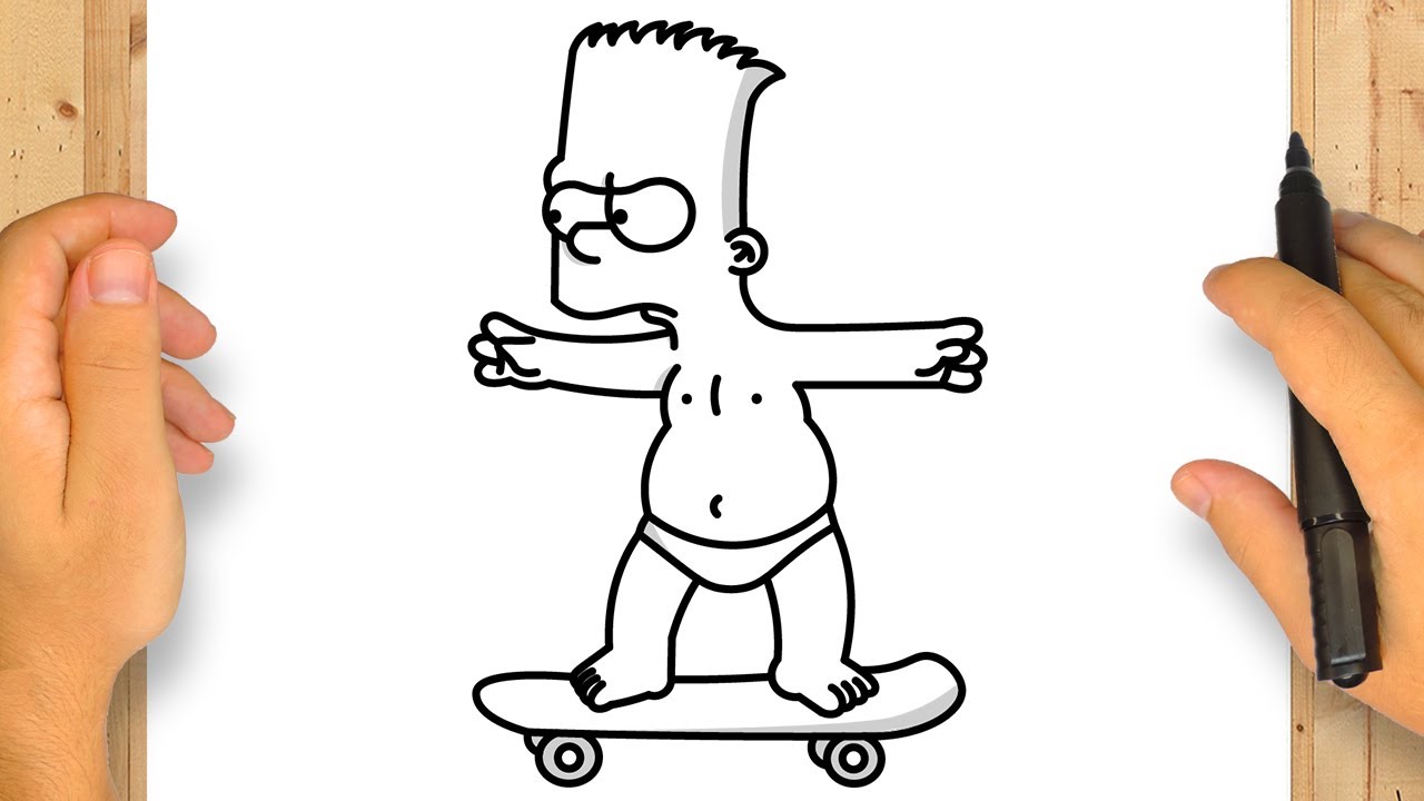 WIE ZEICHNET MAN BART SIMPSON SKATEBORDING | Schritt für Schritt Simpel und Einfach