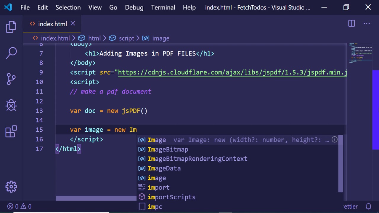 jsPDF Tutorial | How to Serve Static Images in PDF document using jsPDF Library | jsPDF Example