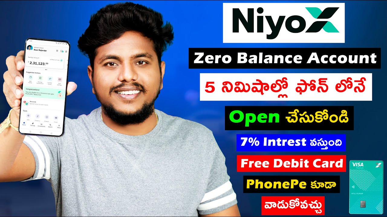 Niyox Account Opening in Telugu | Best Zero Balance Bank Account Opening Online | Digital  Account