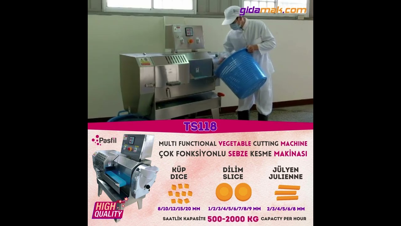 TS118 Çok Fonksiyonlu Sebze Doğrama Makinesi - Multifunctional Vegetable Cutting Machine
