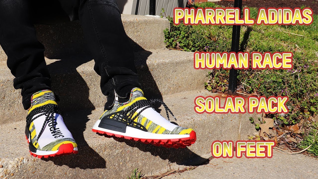 Adidas x Pharrell Human Race NMD Trail Solar Pack On Feet