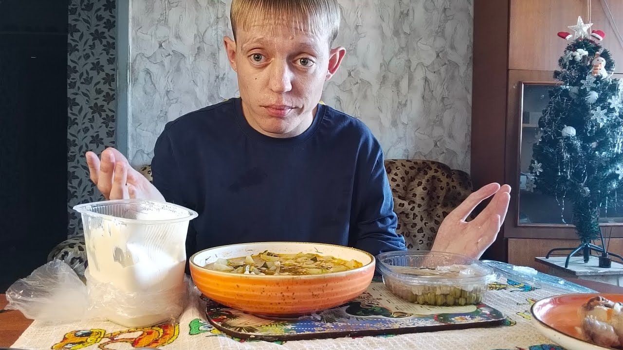 Мукбанг// Обед Суп И Немного Заливное