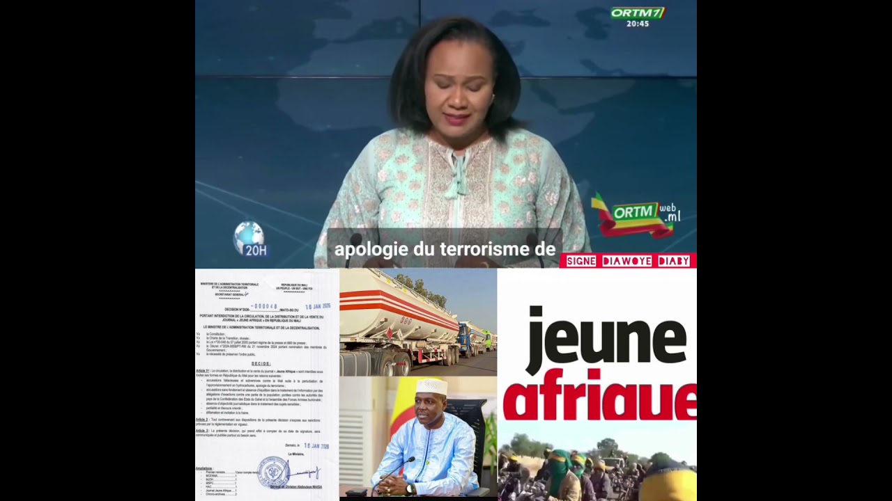 🚨 URGENT 🇲🇱 | Le Mali interdit la circulation et la vente du journal Jeune Afrique (16 janvier 2026)