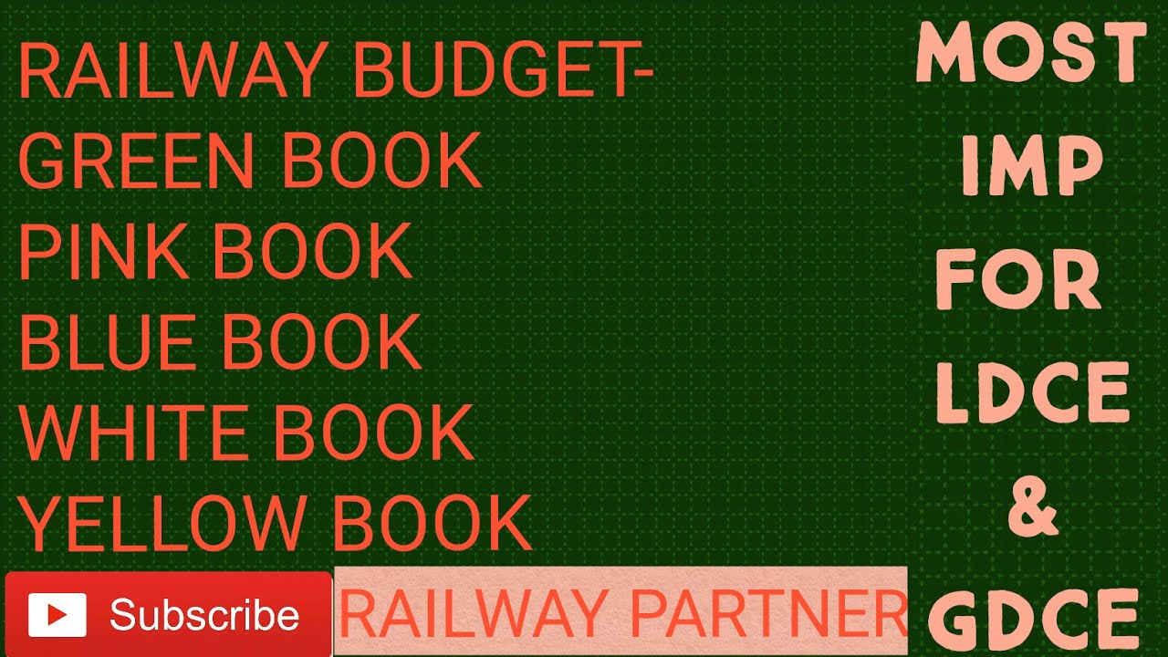 Railway Budget #Pink Book#White Book#Blue Book#Green Book#Yellow Book