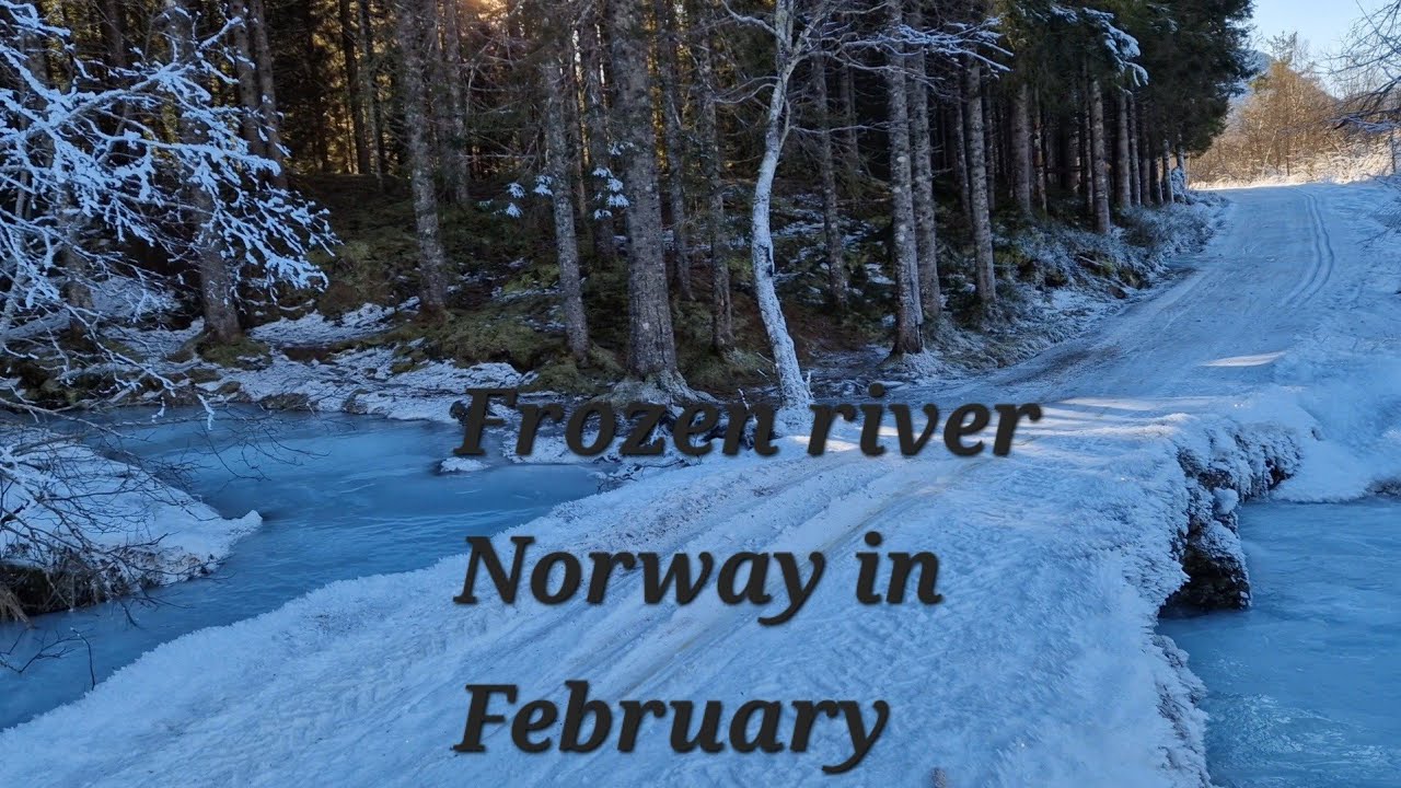 Frozen river, Norway in February