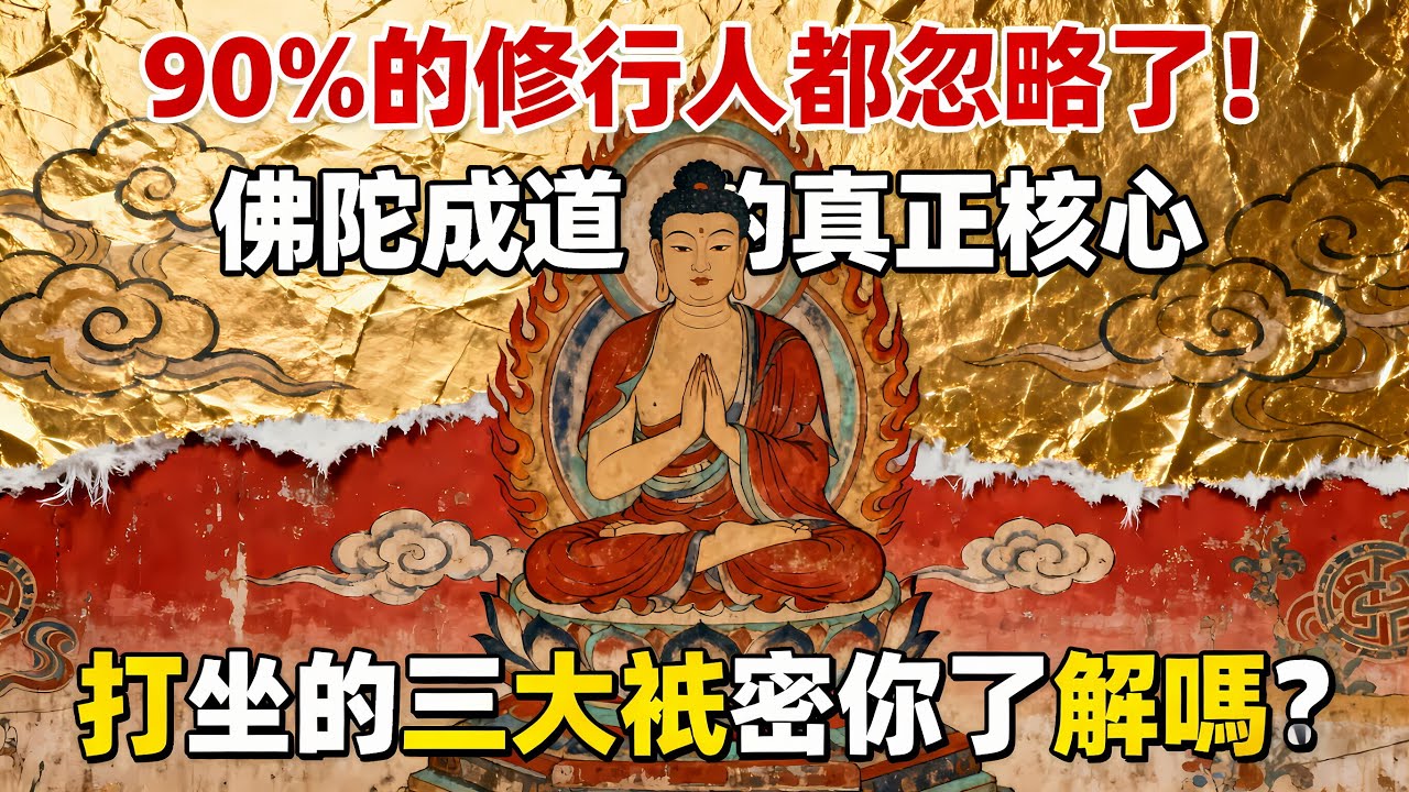 90%的修行人都忽略了！佛陀成道的真正核心，打坐的三大祕密你了解嗎？#佛教 #佛法 #佛教玄學 #佛教智慧 #佛學知識 #佛學智慧 #修心修行 #佛教文化 #禪悟人生 #傳統文化