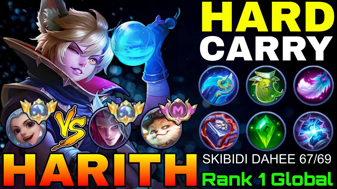 Hard Carry Harith VS Top Global Arlott & Supreme Chip - Top 1 Global Harith by SKIBIDI DAHEE 67/69 
