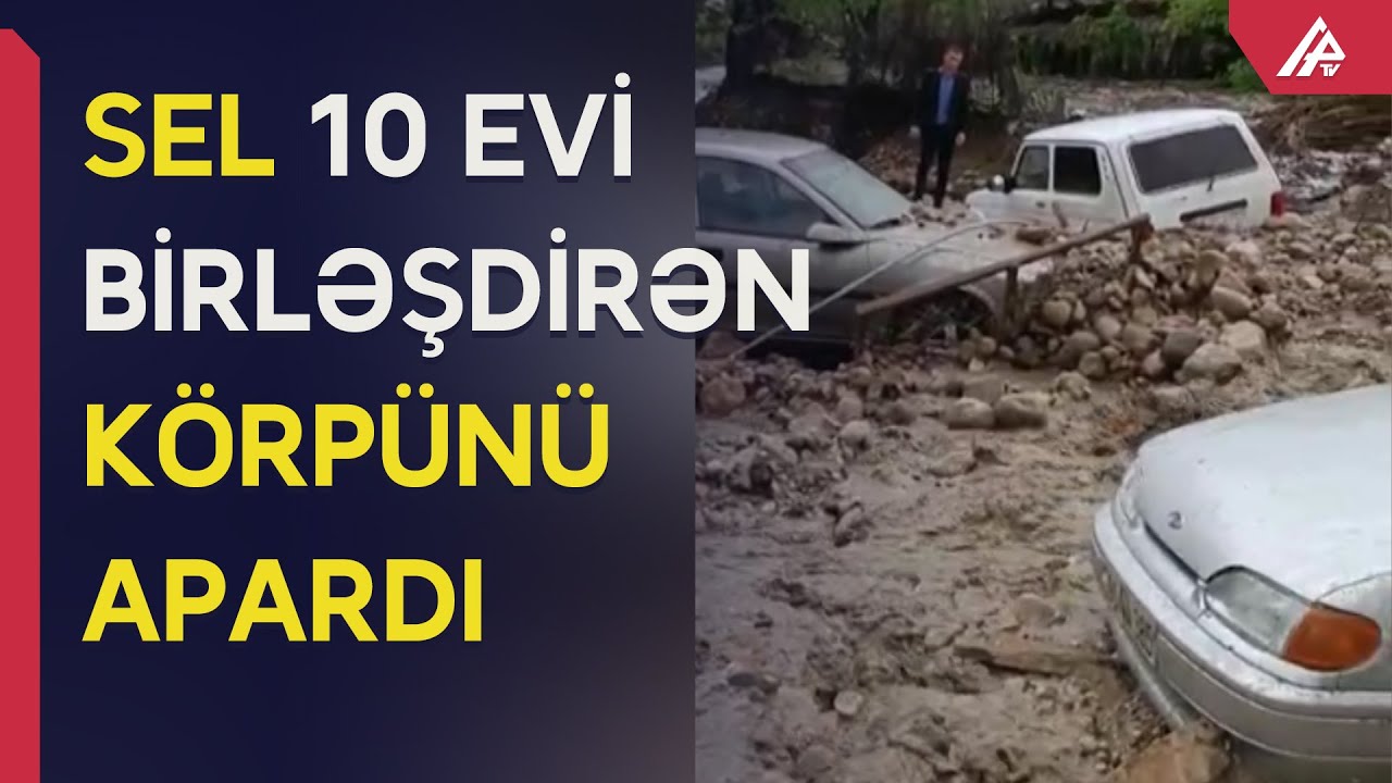 Goranboyda sel toy çadırını və qonaqların maşınlarını apardı - APA TV