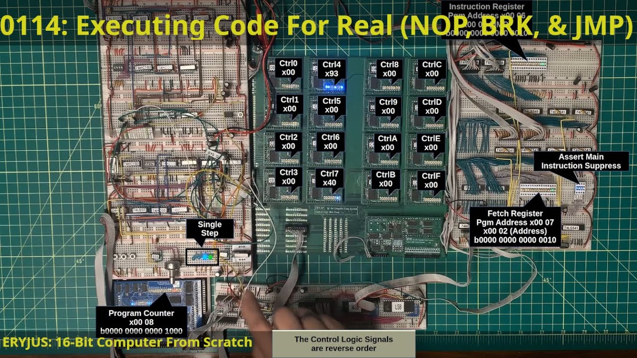 0114: Executing Code For Real (NOP, BRK, & JMP)  | 16-Bit Computer From Scratch