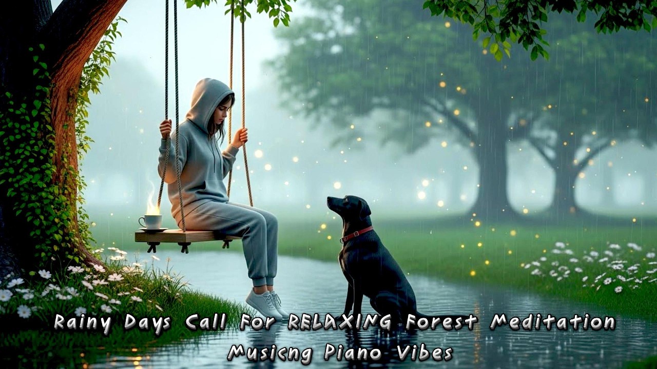 Rainy Forest Walk with Piano | Relaxing Music for Stress Relief and Mindfulness
