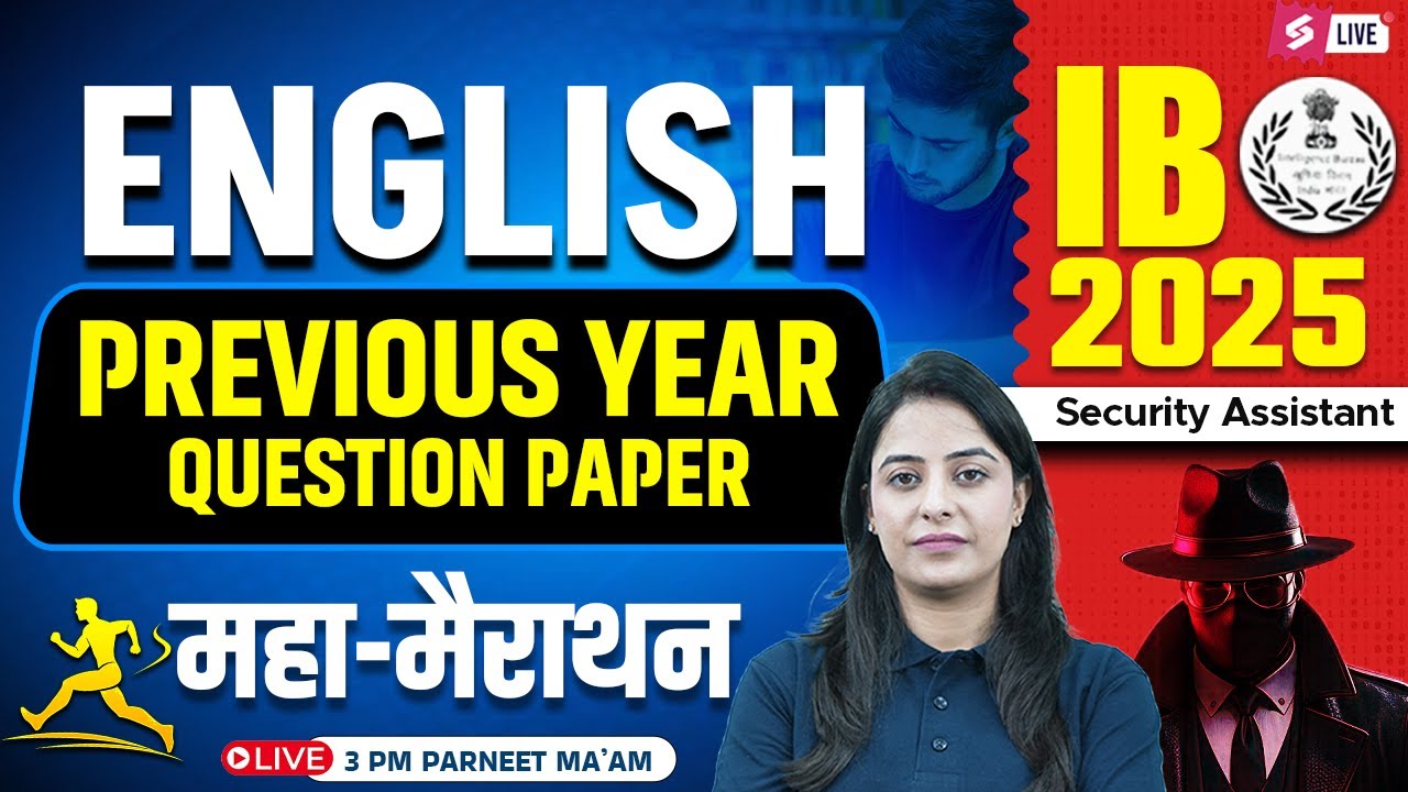 IB Security Assistant Previous Year Question Paper | IB SA English Marathon | by Parneet Ma'am