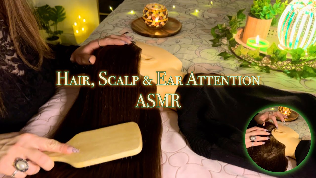 ASMR Hair, Scalp & Ear Attention To Help You Sleep | Brushing, Combing, Gentle Touch & Long Nails