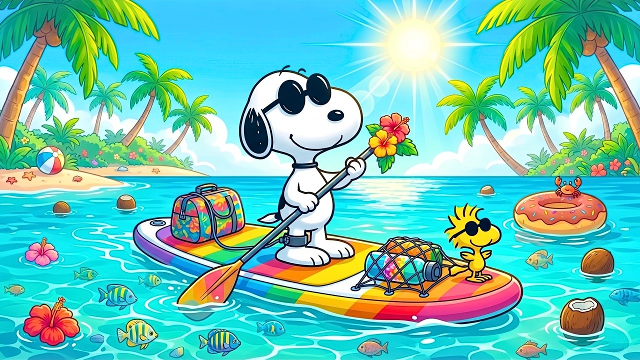 Snoopy&rsquo;s Dreamy Summer Paddle 🌞 | Soft Jazz Ambience For Relaxation & Sleep