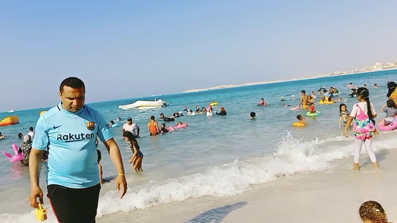اول يوم في البحر مع العيله في شاطئ الليدو في العوام مرسي مطروح