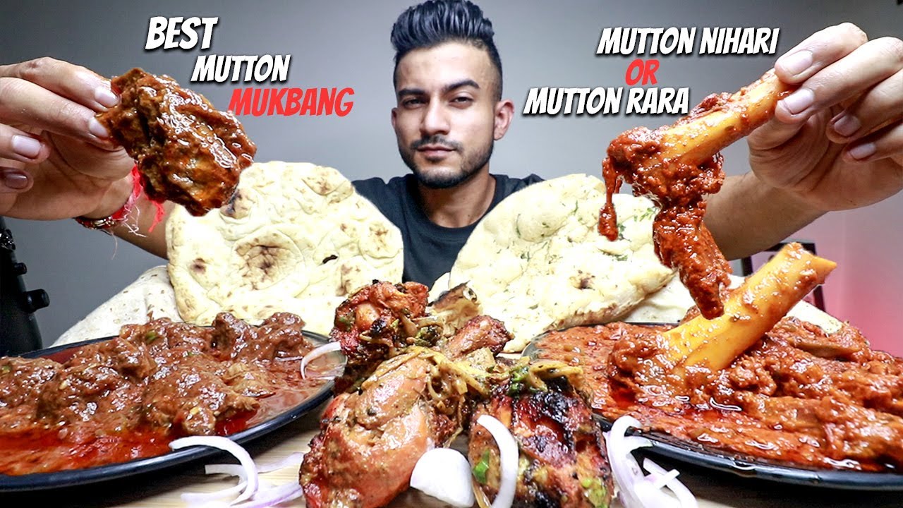 ENG SUB) Spicy Mutton Rara vs Mutton Nihari with Tandoori Chicken, Khamiri Naan, Rumali Roti MUKBANG
