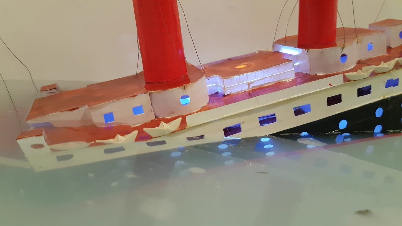 Cardboard Ship Sinking view D1