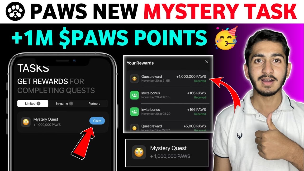 Paws new mystery quest | Paws Airdrop 1m task complete | paws Airdrop new update today