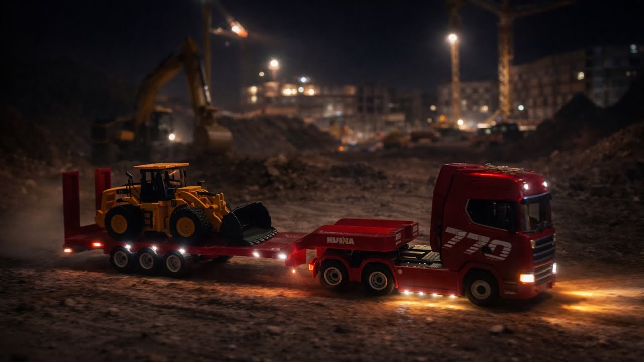 Unboxing A Wheel Loader And It's Oversize Load Heavy Cargo Using A Scania 770 Truck #scania #rccar