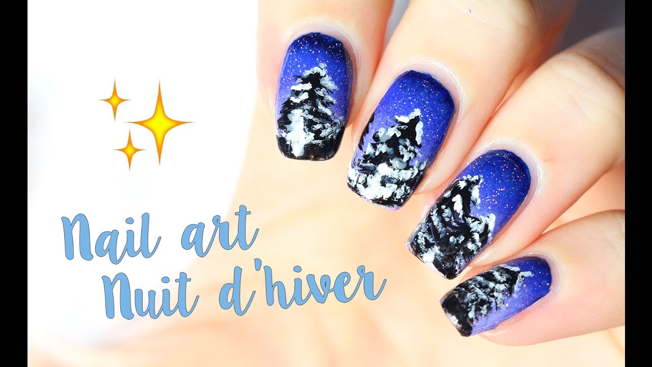✨  Nail art facile : une douce nuit d'hiver