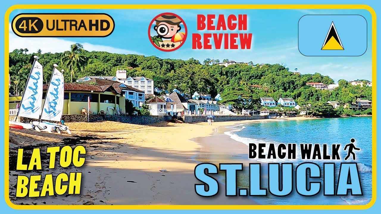 La Toc Beach Castries St.Lucia 🇱🇨 4k Walking Tour / Beach Walk & Review