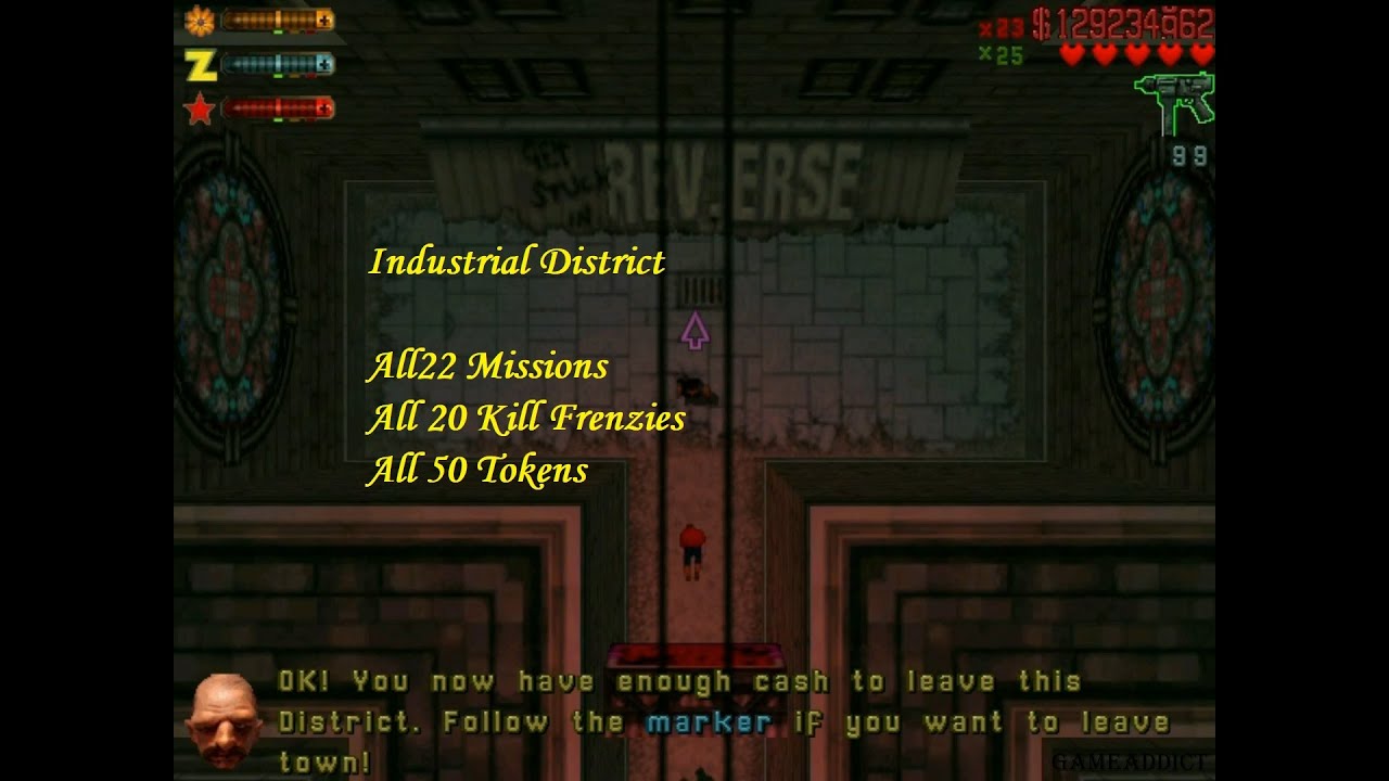 GRAND THEFT AUTO 2 : Chapter 3 : Industrial District : Missions, Kill Frenzies and Tokens