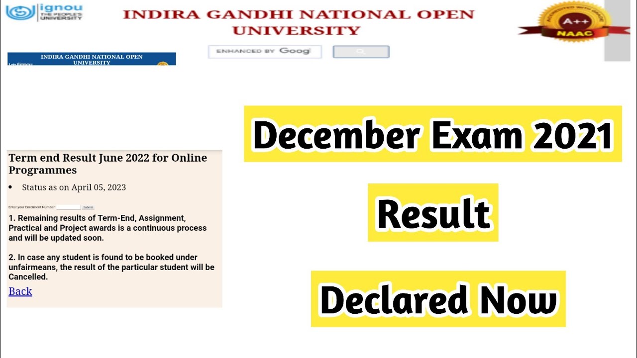 Ignou December 2021 Result Declared  | Mister Ignou #ignou #result