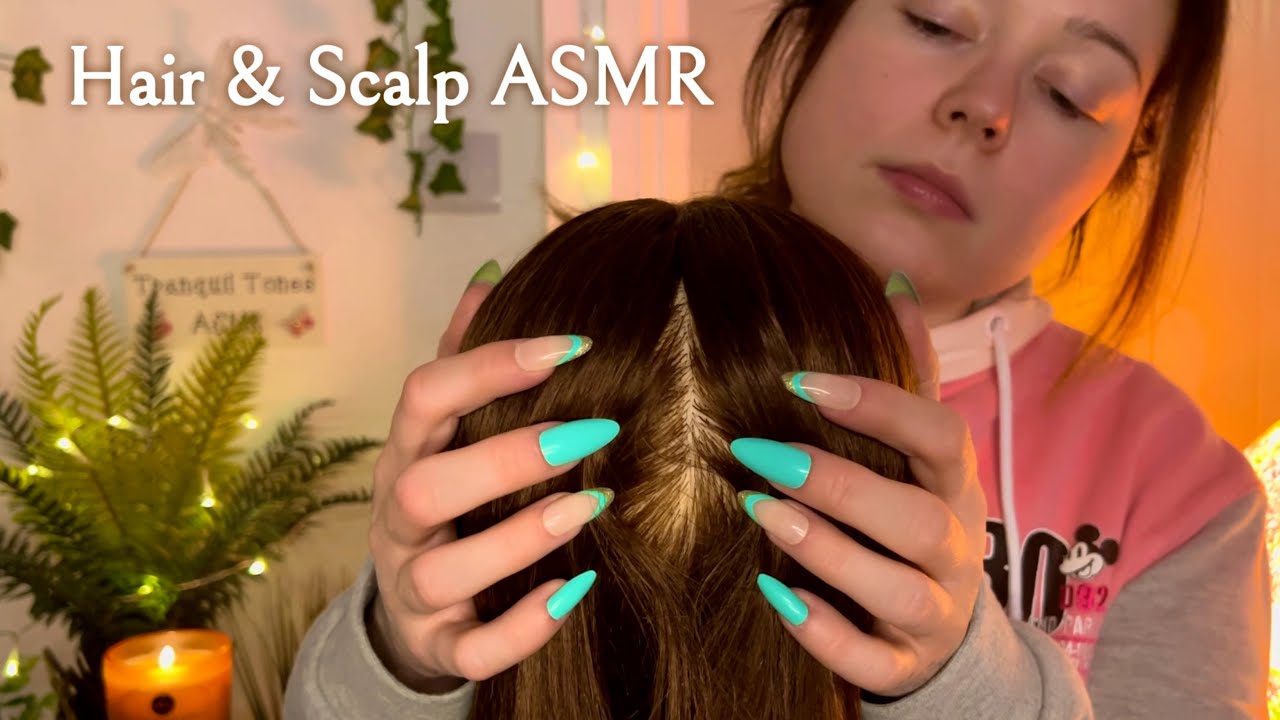 ASMR Gentle Hair & Scalp Treatment | Wooden Brush, Hair Parting, Scalp Scratching & Head Massage