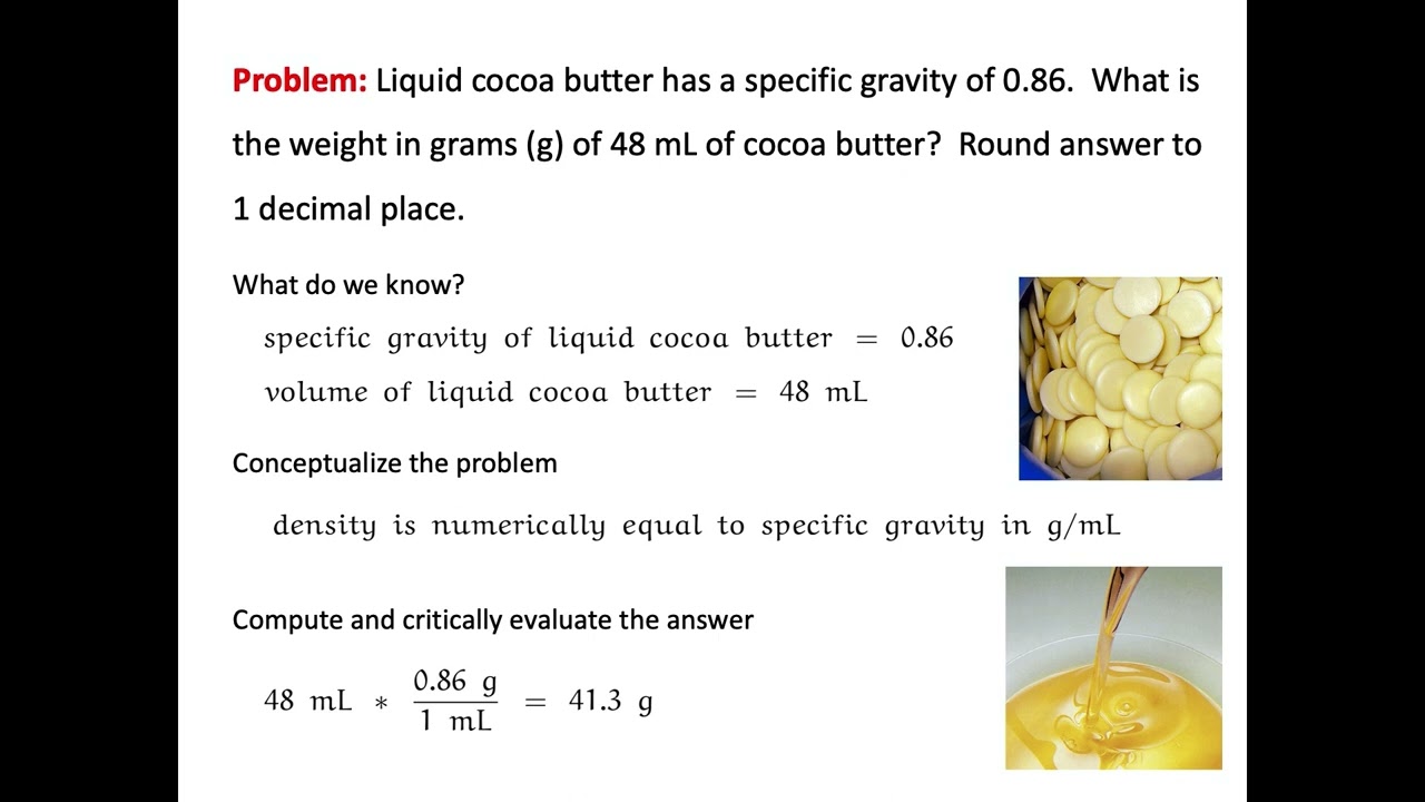 Pharmacy Calculations using Density and Specific Gravity