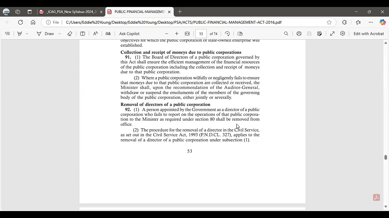 Overview of Public Financial Management cycle in Ghana-20% of the Syllabus