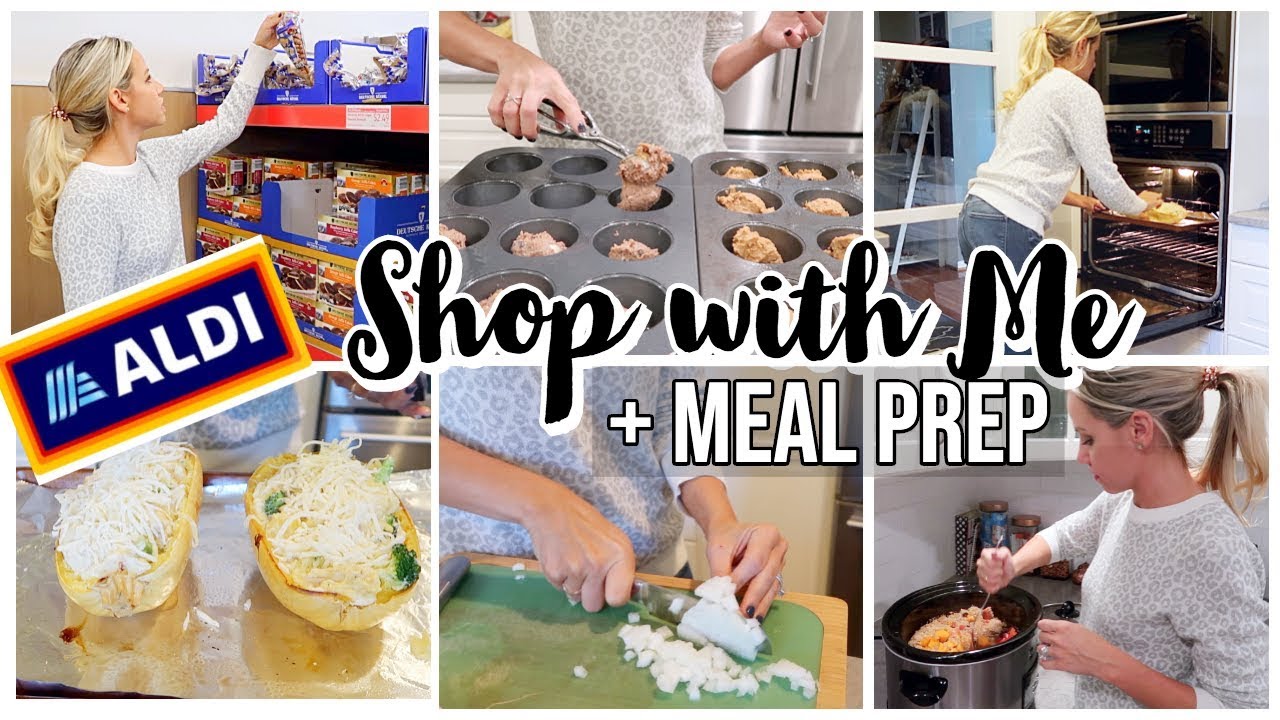 ALDI GROCERY SHOP WITH ME + HAUL WITH EASY HEALTHY MEAL PREP + CROCKPOT MEAL