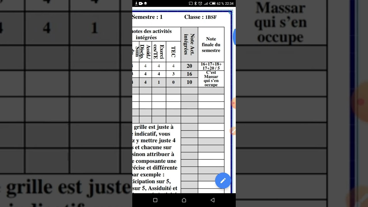 Cahier de suivi : Activités intégrées