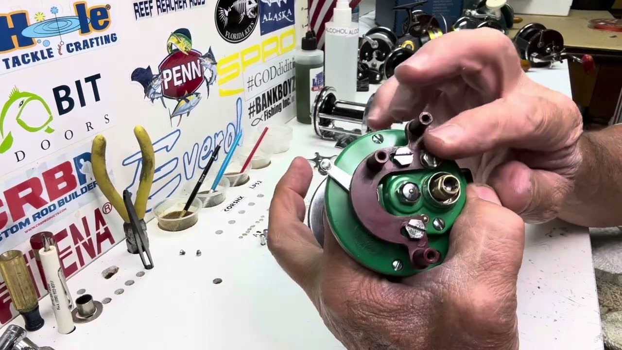 Installing a Powerhouse Transmission on a 1955 Colormatic Penn reel.