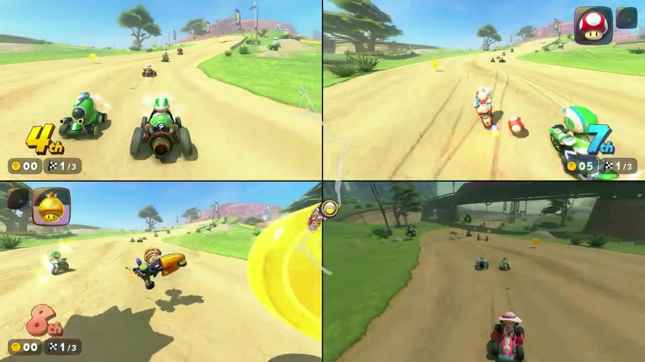 Mario Kart World - 150cc Mushroom Cup (3 Players)