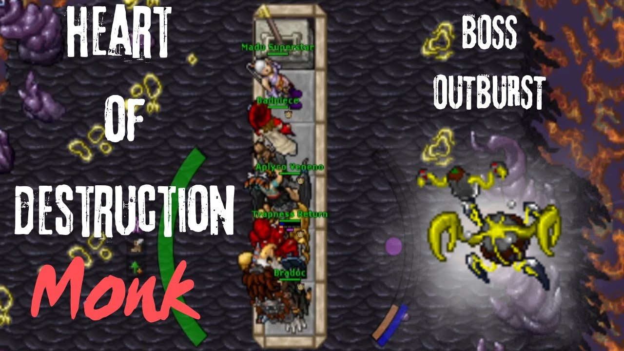 TIBIA GLOBAL MONK 670 - HEART OF DESTRUCTION - BOSS GT OUTBURST