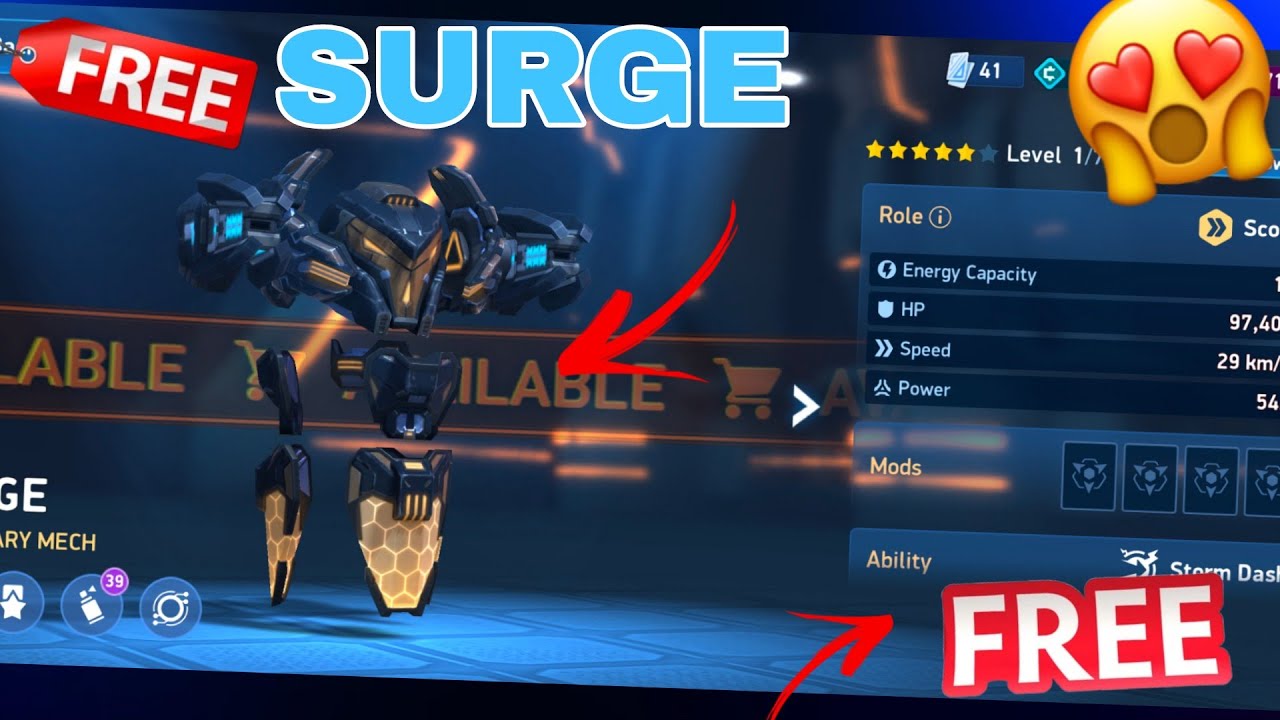 Free Legendary Surge Mach 😍 in mech arena free for all in mech arena new promo code for all player 