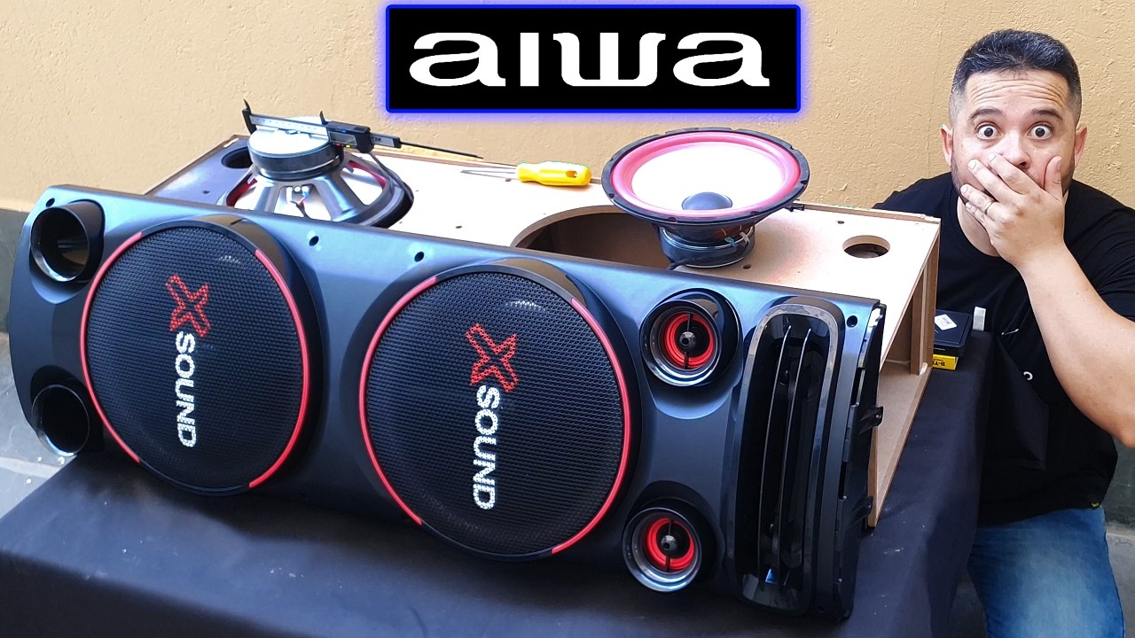 🟢 Aiwa T2w-01 XSound 2 TOTALMENTE ABERTA! Conhecendo em DETALHES essa caixa de som Aiwa TOP DE LINHA