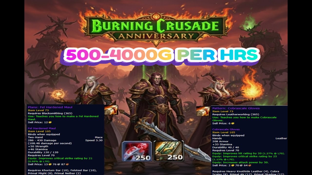 WOW TBC Anniversary Best Mage  Gold Farming Level 68-70