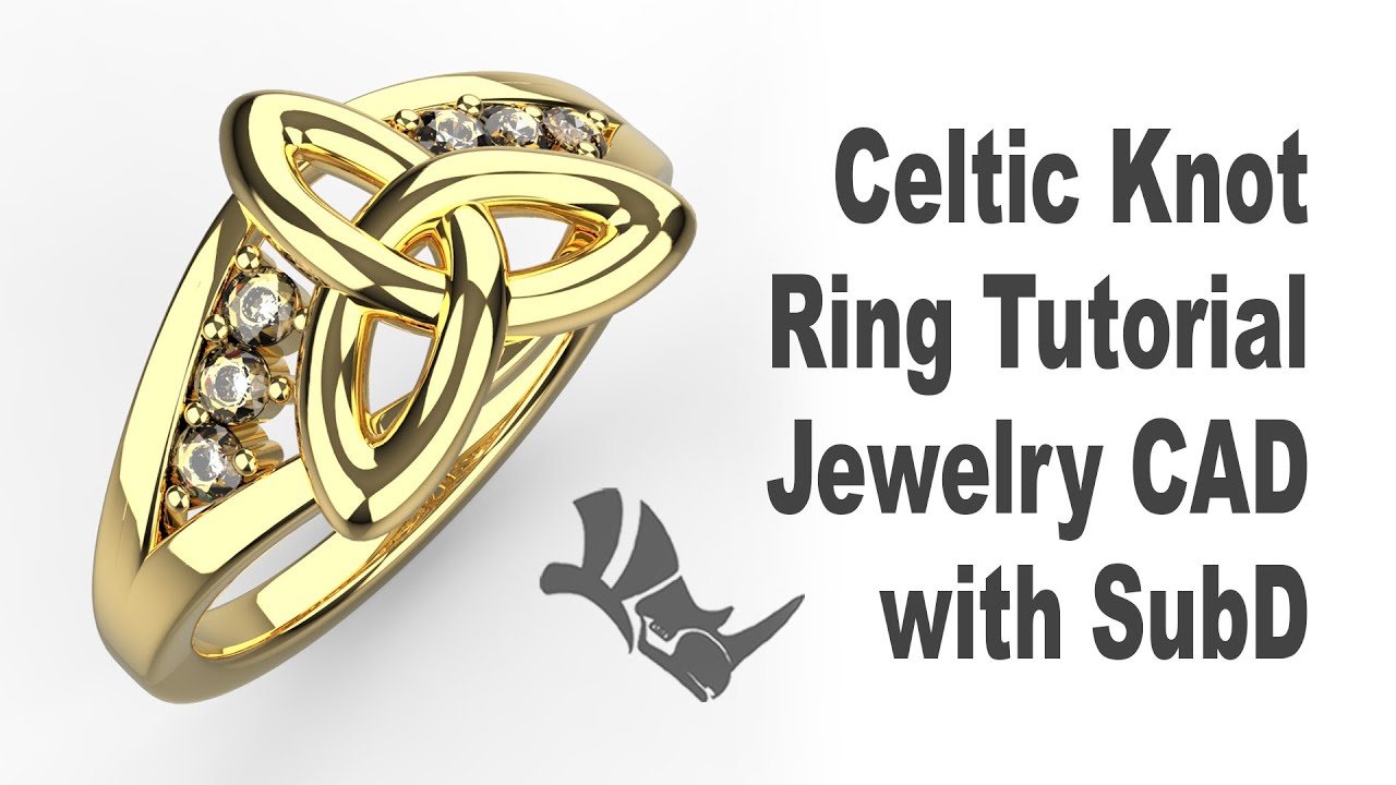 Jewelry CAD Design Tutorial- Celtic Knot Ring 3D Modeling with Rhino 3D #408