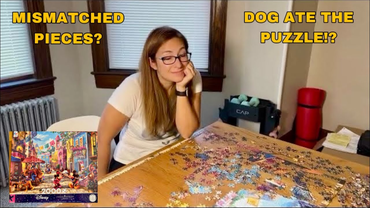 Building a 2000 Piece Thomas Kinkade Disney Mickey and Minnie in Mexico Puzzle, in 6 Minutes!