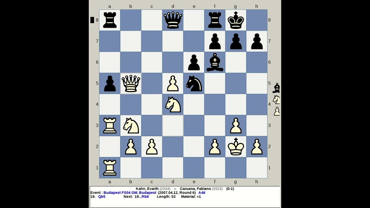 Kahn, Evarth vs Caruana, Fabiano | Budapest FS04 GM Chess 2007, Hungary