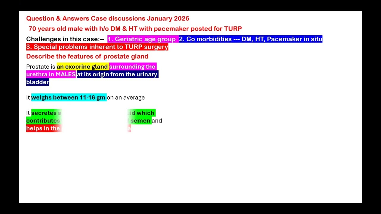 2 JAN 2026 PRACTICAL EXAM CASE DISCUSSIONS - PROFESSOR V NAGASWAMY