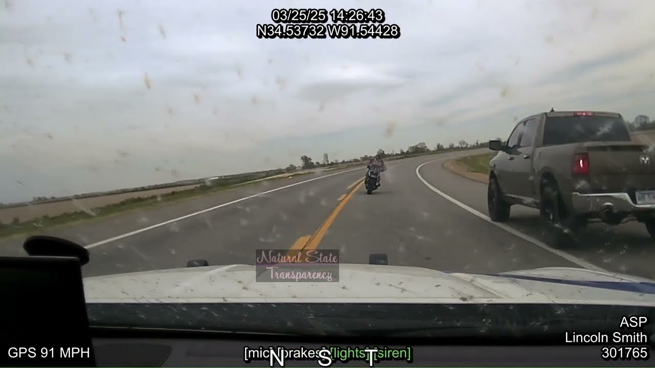 Pursuit/MC US-63/AR-165 Stuttgart Arkansas Co Arkansas State Police Troop E, Traffic Series Ep. 1438