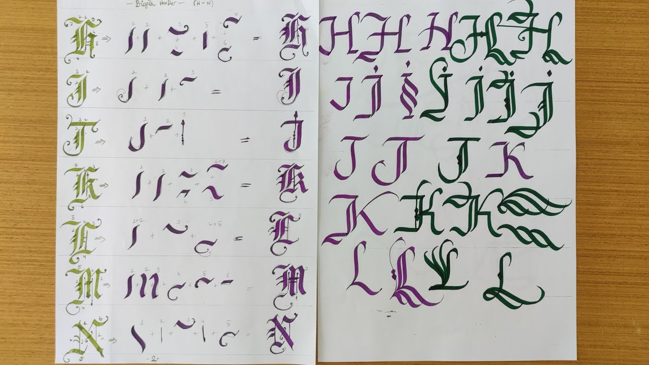 Kaligrafi Dersi #3 ✍️| Büyük Harfler ( H-I-J-K-L-M-N) | calligraphy