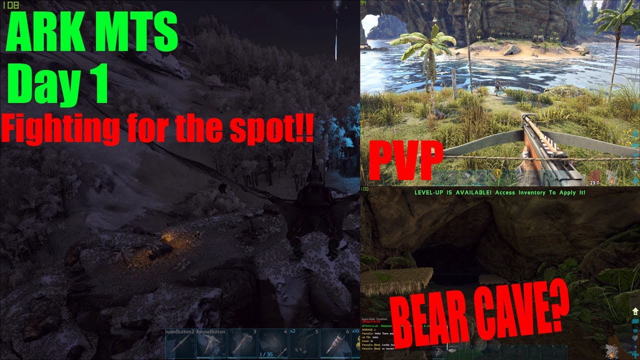 Ark | MTS | Fighting for bear cave + pvp MTS Beginner server day 1|S1 EP1|