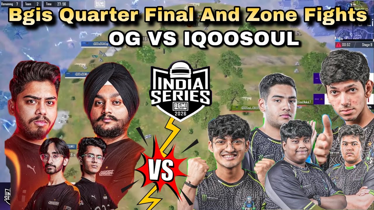 OG VS IQOOSOUL BGIS QUARTER FINAL AND ZONE FIGHTING 😱 @S8ULGG @Orangutan_TV 
