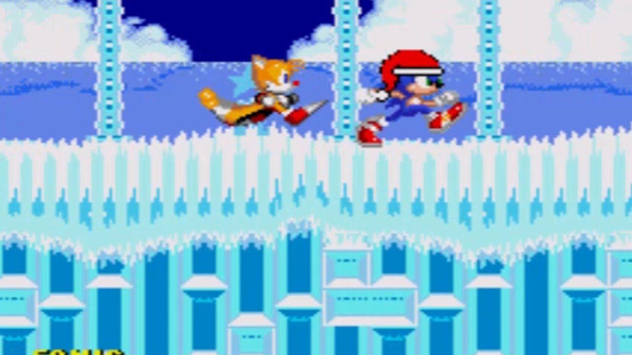Sonic 2, но в современном рождественском издании (ROM-хак).