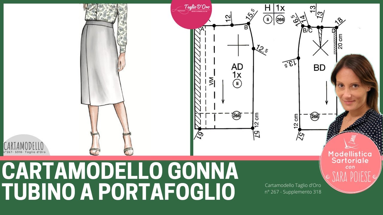 Come fare cartamodello gonna portafoglio | taglio d'oro | in sartoria con Sara Poiese