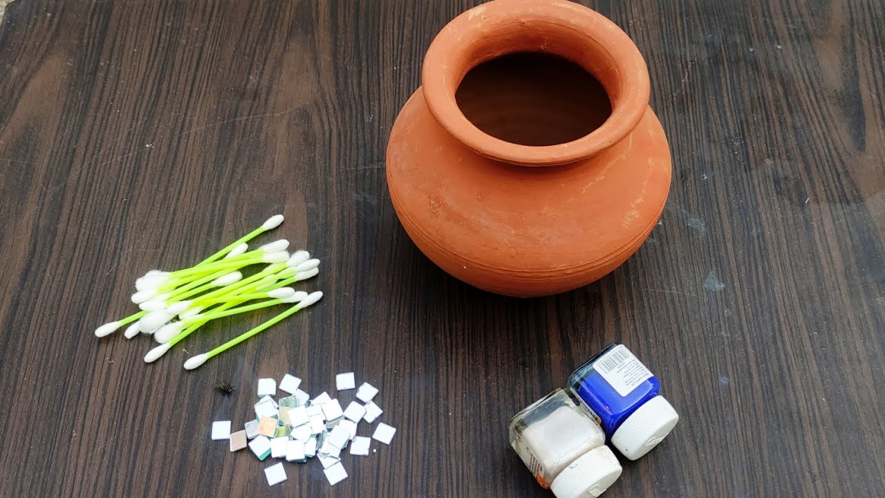 Easy Matki Decoration Ideas /How To Paint And Decorate A Pot At Home | Nvratri kalash  #diwali